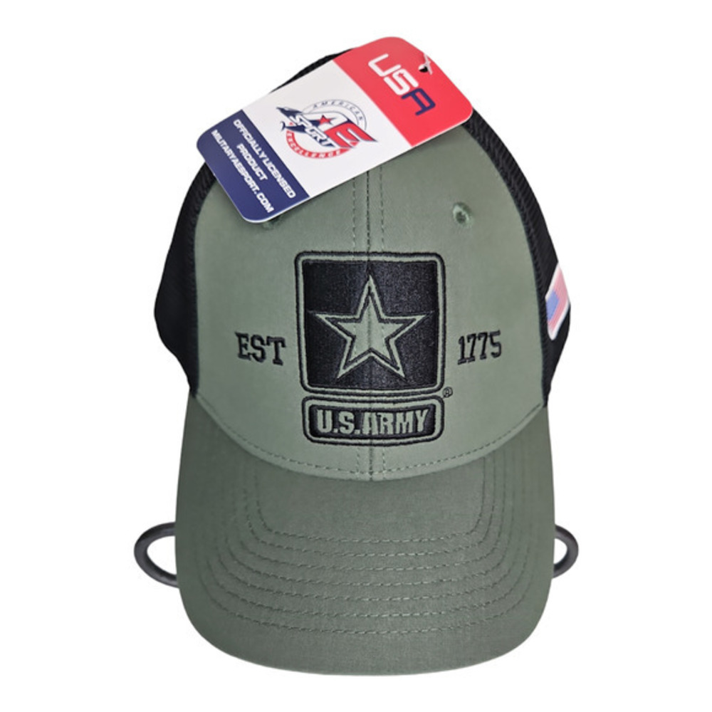 U.S Army Military Snapback Hat with American Flag Patch, One Size, Adjustable‎